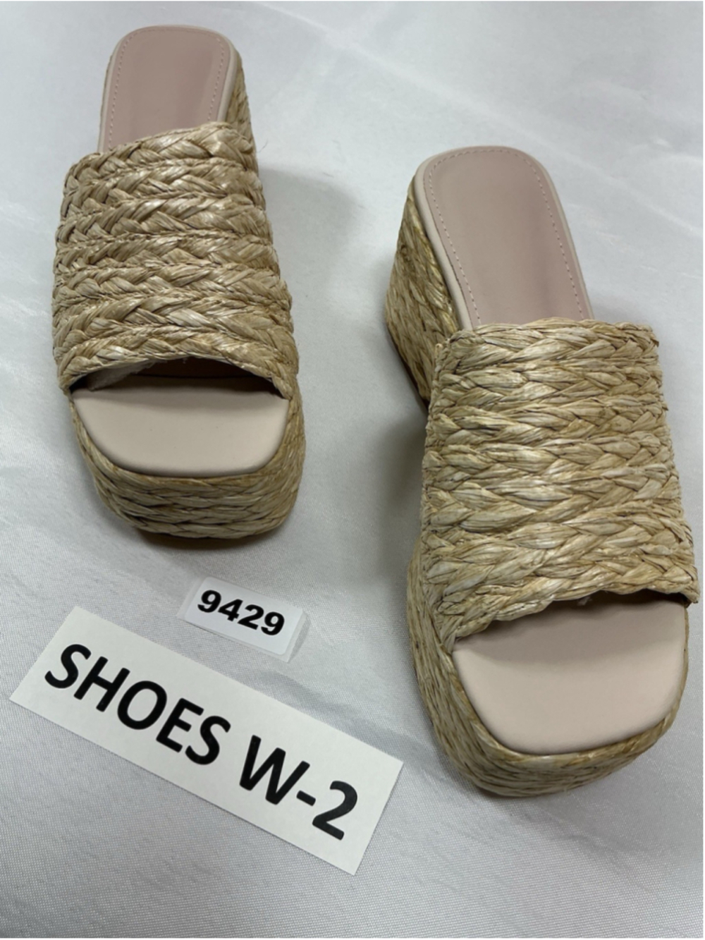 Womans New Platform Wedge Espadrille Sandals 6 Natural Woven